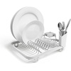 image:imageUmbra Sinkin Dish Drying Rack in Sink or Countertop Drainer BlackNickel  Removable utensil holder non slip rubber feet fits standard sizes coated wire and plasticWhiteNickel