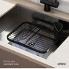 image:imageUmbra Sinkin Dish Drying Rack in Sink or on Counter Drainer Black  Durable steel wire frame rubber coated feet low profile design plastic baseBlack