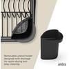 image:imageUmbra Sinkin Dish Drying Rack in Sink or on Counter Drainer Black  Durable steel wire frame rubber coated feet low profile design plastic baseBlack