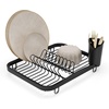 image:imageUmbra Sinkin Dish Drying Rack in Sink or on Counter Drainer Black  Durable steel wire frame rubber coated feet low profile design plastic baseBlack