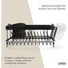 image:imageUmbra Sinkin Dish Drying Rack in Sink or on Counter Drainer Black  Durable steel wire frame rubber coated feet low profile design plastic baseBlack