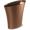 image:imageUmbra Skinny Trash Can Slim Bathroom Garbage Can 2 Gallon Bronze  Builtin handle fits narrow openings and odd spaces strong construction easy wipe clean rounded corners