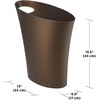 image:imageUmbra Skinny Trash Can Slim Bathroom Garbage Can 2 Gallon Bronze  Builtin handle fits narrow openings and odd spaces strong construction easy wipe clean rounded corners