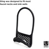 image:imageUmbra Sling Flexible Sink Caddy Elastic NonSlip Sponge Holder Black  Rubber material perforated base for drainage prevents moisture buildup fits faucet necks easy rinse cleanBlack