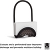 image:imageUmbra Sling Flexible Sink Caddy Elastic NonSlip Sponge Holder Black  Rubber material perforated base for drainage prevents moisture buildup fits faucet necks easy rinse cleanBlack