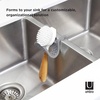 image:imageUmbra Sling Flexible Sink Caddy Elastic NonSlip Sponge Holder Black  Rubber material perforated base for drainage prevents moisture buildup fits faucet necks easy rinse cleanDark Grey