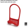 image:imageUmbra Sling Flexible Sponge Holder for Kitchen Sink Customizable NonSlip Caddy Organizer Also Holds Dish Scrub Brush or Dishcloth Red