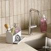 image:imageUmbra Sling Sink Caddy Sponge Holder with Dish Soap Pump White  Allinone organizer removable divider water catching tray 500 ml capacity recycled plastic