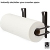 image:imageUmbra Squire Paper Towel Holder Under Cabinet Wall Mount Steel Black  Bent metal space saving compact size hangs over door or shelf low waste finish fits kitchen or bath