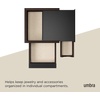 image:imageUmbra Stowit Jewelry Box with Storage Drawers Medium WhiteNatural  Rubberwood construction protective fabric lining nonslip rubber feet scratchfree surfaces fits dresser or vanityBlackWalnut