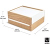 image:imageUmbra Stowit Jewelry Box with Storage Drawers Medium WhiteNatural  Rubberwood construction protective fabric lining nonslip rubber feet scratchfree surfaces fits dresser or vanityWhiteNatural