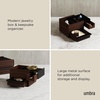 image:imageUmbra Stowit Jewelry Box with Storage Drawers Medium WhiteNatural  Rubberwood construction protective fabric lining nonslip rubber feet scratchfree surfaces fits dresser or vanityBlackWalnut