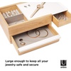 image:imageUmbra Stowit Jewelry Box with Storage Drawers Medium WhiteNatural  Rubberwood construction protective fabric lining nonslip rubber feet scratchfree surfaces fits dresser or vanityWhiteNatural