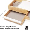 image:imageUmbra Stowit Jewelry Box with Storage Drawers Medium WhiteNatural  Rubberwood construction protective fabric lining nonslip rubber feet scratchfree surfaces fits dresser or vanityWhiteNatural