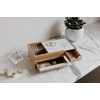 image:imageUmbra Stowit Jewelry Box with Storage Drawers Medium WhiteNatural  Rubberwood construction protective fabric lining nonslip rubber feet scratchfree surfaces fits dresser or vanityWhiteNatural