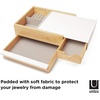 image:imageUmbra Stowit Jewelry Box with Storage Drawers Medium WhiteNatural  Rubberwood construction protective fabric lining nonslip rubber feet scratchfree surfaces fits dresser or vanityWhiteNatural