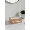 image:imageUmbra Stowit Jewelry Box with Storage Drawers Medium WhiteNatural  Rubberwood construction protective fabric lining nonslip rubber feet scratchfree surfaces fits dresser or vanityWhiteNatural