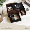 image:imageUmbra Stowit Jewelry Box with Storage Drawers Medium WhiteNatural  Rubberwood construction protective fabric lining nonslip rubber feet scratchfree surfaces fits dresser or vanityBlackWalnut