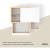 image:imageUmbra Stowit Jewelry Box with Storage Drawers Medium WhiteNatural  Rubberwood construction protective fabric lining nonslip rubber feet scratchfree surfaces fits dresser or vanityWhiteNatural