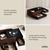 image:imageUmbra Stowit Jewelry Box with Storage Drawers Medium WhiteNatural  Rubberwood construction protective fabric lining nonslip rubber feet scratchfree surfaces fits dresser or vanityBlackWalnut