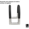 image:imageUmbra Swivel Napkin Holder Sturdy AntiSlip Swivel BlackNickel  Metal spring mechanism adjustable arms space saving storage modern design easy to use recycled plasticBlackNickel