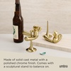 image:imageUmbra Tipsy Bottle Opener Sculptural Bar Accessory Chrome  Freestanding design decorative countertop display easy to locateBrass
