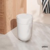 image:imageUmbra Touch Trash Can with Lid Bathroom Garbage Can 16 Gallon White  Matte finish compact design fits office or kitchen easy wipe clean recycled plasticWhite