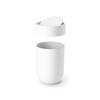 image:imageUmbra Touch Trash Can with Lid Bathroom Garbage Can 16 Gallon White  Matte finish compact design fits office or kitchen easy wipe clean recycled plasticWhite