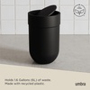 image:imageUmbra Touch Trash Can with Lid Bathroom Garbage Can 16 Gallon White  Matte finish compact design fits office or kitchen easy wipe clean recycled plasticBlack