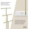 image:imageUmbra Trigem Jewelry Stand Tiered Necklace Holder Steel WhiteBrass  Multi level design tangle free solution doubles as accessory tray padded scratch protection 19 inches tallWhiteGold