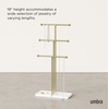 image:imageUmbra Trigem Jewelry Stand Tiered Necklace Holder Steel WhiteBrass  Multi level design tangle free solution doubles as accessory tray padded scratch protection 19 inches tallWhiteGold