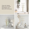 image:imageUmbra Trigem Jewelry Stand Tiered Necklace Holder Steel WhiteBrass  Multi level design tangle free solution doubles as accessory tray padded scratch protection 19 inches tallWhiteGold