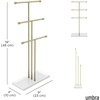 image:imageUmbra Trigem Jewelry Stand Tiered Necklace Holder Steel WhiteBrass  Multi level design tangle free solution doubles as accessory tray padded scratch protection 19 inches tallWhiteGold
