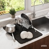 image:imageUmbra Udry Dish Drying Rack Folding Dish Drainer Mat Mini Dark Grey  Absorbent microfiber base removable tray dishwasher safe compact storage BPAfree plasticBlack