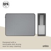 image:imageUmbra Udry Dish Drying Rack Folding Dish Drainer Mat Mini Dark Grey  Absorbent microfiber base removable tray dishwasher safe compact storage BPAfree plasticGray