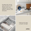 image:imageUmbra Udry Dish Drying Rack Folding Dish Drainer Mat Mini Dark Grey  Absorbent microfiber base removable tray dishwasher safe compact storage BPAfree plasticSand