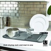 image:imageUmbra Udry Dish Drying Rack Folding Dish Drainer Mat Mini Dark Grey  Absorbent microfiber base removable tray dishwasher safe compact storage BPAfree plasticGray