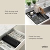 image:imageUmbra Udry Dish Drying Rack Folding Dish Drainer Mat Mini Dark Grey  Absorbent microfiber base removable tray dishwasher safe compact storage BPAfree plasticBlack