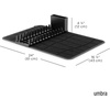 image:imageUmbra Udry Dish Drying Rack Folding Dish Drainer Mat Mini Dark Grey  Absorbent microfiber base removable tray dishwasher safe compact storage BPAfree plasticBlack