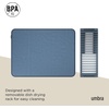 image:imageUmbra Udry Dish Drying Rack Folding Dish Drainer Mat Mini Dark Grey  Absorbent microfiber base removable tray dishwasher safe compact storage BPAfree plasticSlate Blue