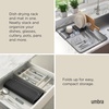 image:imageUmbra Udry Dish Drying Rack Folding Dish Drainer Mat Mini Dark Grey  Absorbent microfiber base removable tray dishwasher safe compact storage BPAfree plasticGray