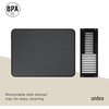 image:imageUmbra Udry Dish Drying Rack Folding Dish Drainer Mat Mini Dark Grey  Absorbent microfiber base removable tray dishwasher safe compact storage BPAfree plasticBlack