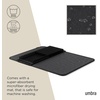 image:imageUmbra Udry Dish Drying Rack Folding Dish Drainer Mat Mini Dark Grey  Absorbent microfiber base removable tray dishwasher safe compact storage BPAfree plasticBlack
