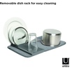 image:imageUmbra Udry Dish Drying Rack Folding Dish Drainer Mat Mini Dark Grey  Absorbent microfiber base removable tray dishwasher safe compact storage BPAfree plasticGray