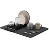 image:imageUmbra Udry Dish Drying Rack Folding Dish Drainer Mat Mini Dark Grey  Absorbent microfiber base removable tray dishwasher safe compact storage BPAfree plasticBlack
