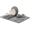image:imageUmbra Udry Dish Drying Rack Folding Dish Drainer Mat Mini Dark Grey  Absorbent microfiber base removable tray dishwasher safe compact storage BPAfree plasticGray