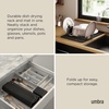 image:imageUmbra Udry Dish Drying Rack Folding Dish Drainer Mat Mini Dark Grey  Absorbent microfiber base removable tray dishwasher safe compact storage BPAfree plasticBlack