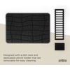image:imageUmbra Udry Dish Drying Rack Folding Dish Drainer Mat Mini Dark Grey  Absorbent microfiber base removable tray dishwasher safe compact storage BPAfree plasticBlack