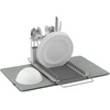 image:imageUmbra Udry Dish Drying Rack Over Sink Foldable 16 Slots Dark Grey  Absorbent microfiber mat arms extend 13 to 22 inches utensil caddy included machine washableOver the Sink Pack of 3