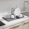 image:imageUmbra Udry Dish Drying Rack Over Sink Foldable 16 Slots Dark Grey  Absorbent microfiber mat arms extend 13 to 22 inches utensil caddy included machine washableOver the Sink Pack of 3